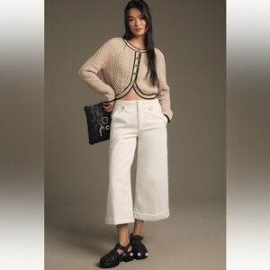 NWT Maeve x Anthropologie Cropped Ex High-Rise Wide-Leg Jeans, 29